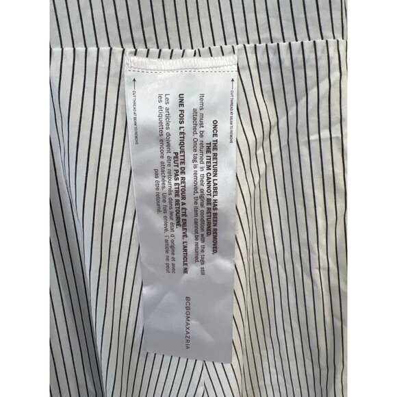 BCBGMAXAZRIA Button Front Striped Midi Dress Womens Small White Black Formal NEW - Picture 9 of 15